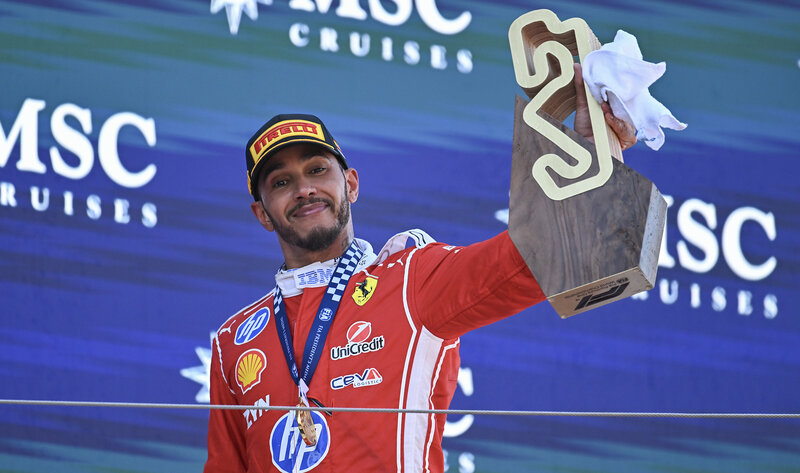 Hamilton back on top with historic Ferrari win in Barcelona